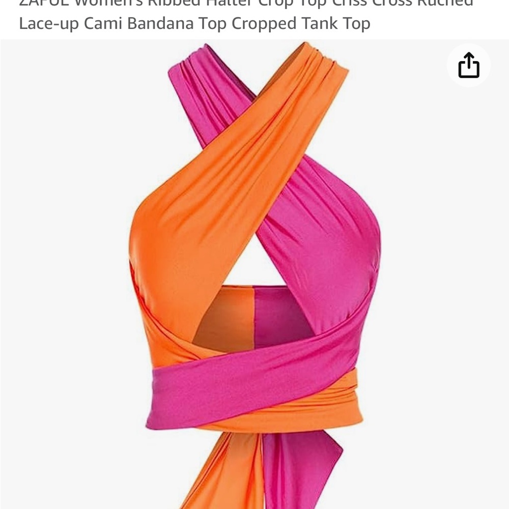 Cross body crop top